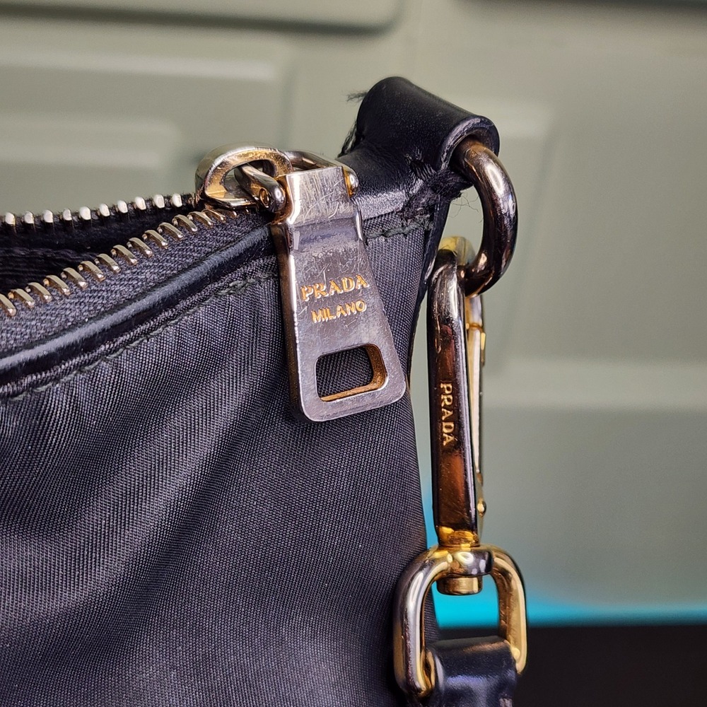 Prada Crossbody Bag Women Small Tessuto Nylon Gold Hardware Good - Picture 6 of 16